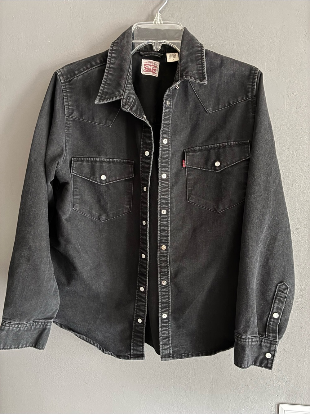 Levi's Black Snap Button Denim Shirt Jacket